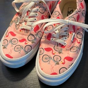 Vans bicycle flamingo print